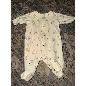 Vintage Baby Snoopy Onesie Yellow